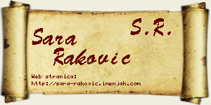 Sara Raković vizit kartica
